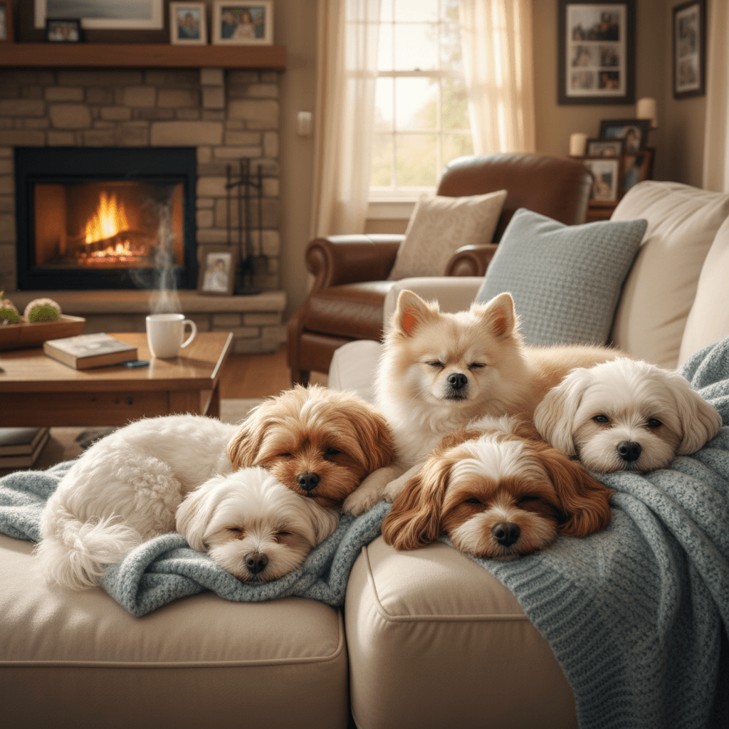 Dogs relaxed during in-home daycare