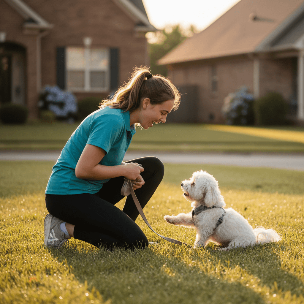Dog receiving personalized care from caregiver