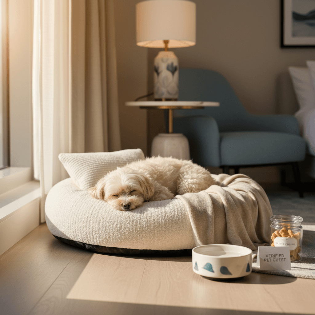Dog in comfortable home overnight care